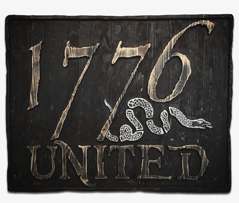 Hand Made 1776 United® Wooden Sign - Calligraphy, transparent png download