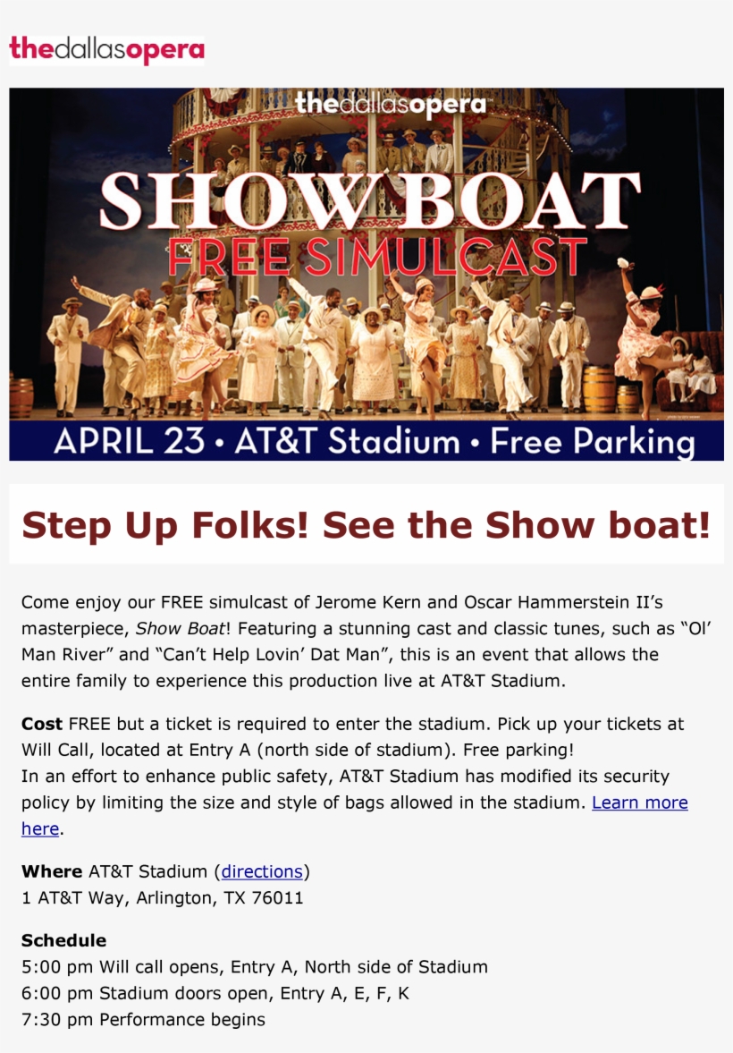 Dallas Opera Show Bo - Poster, transparent png download