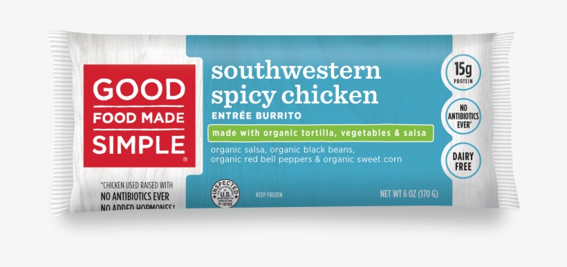 Entree Burritos - Frozen Organic Dairy Free Chicken Burrito, transparent png download