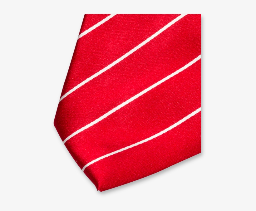 Red/white Satin Striped Tie - Krawatte, Rot, transparent png download