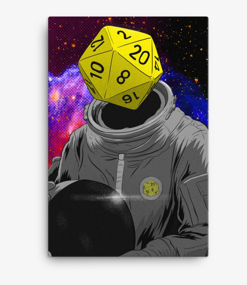 "d20 Astronaut" Canvas - Poster, transparent png download