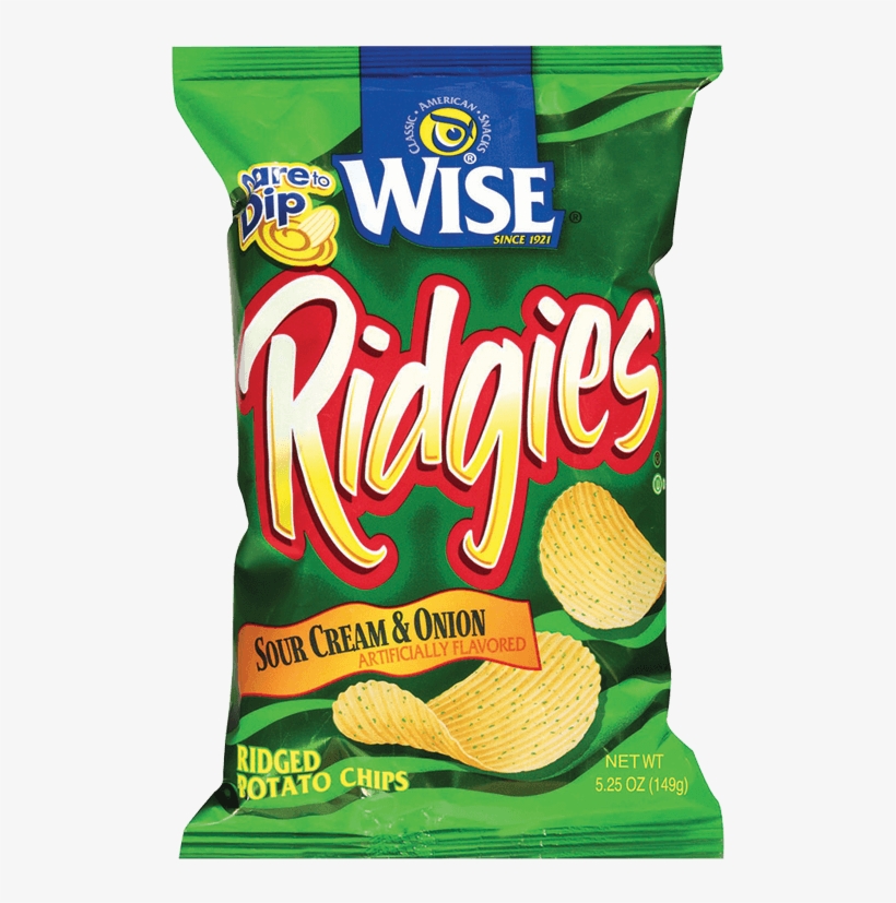 Wise Ridgies Sour Cream And Onion - Sour Cream And Onions Chips, transparent png download