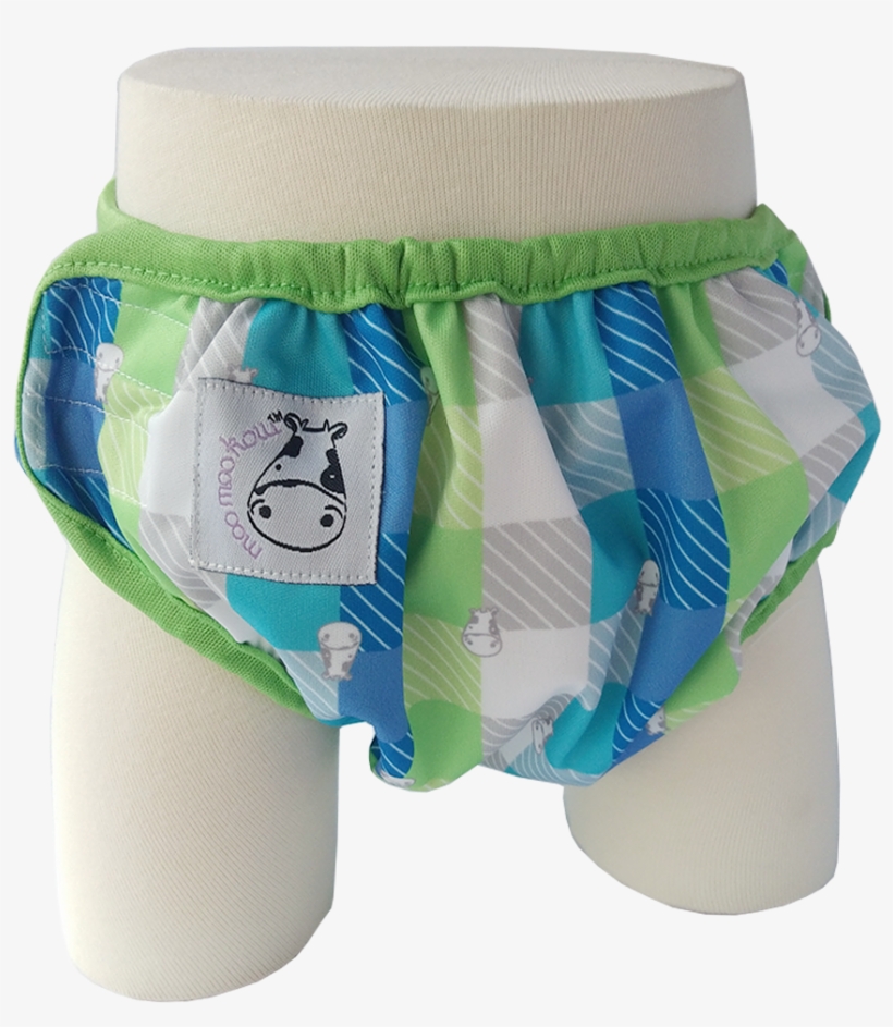 One Size Swim Diaper Checkers With Green Border - Diaper, transparent png download