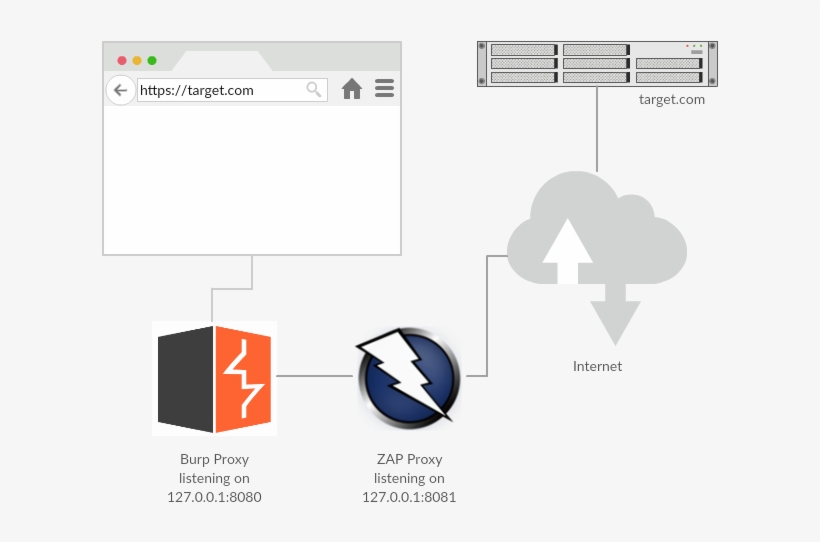 Using Zap In Conjunction With Burp - Computer Network Diagram, transparent png download