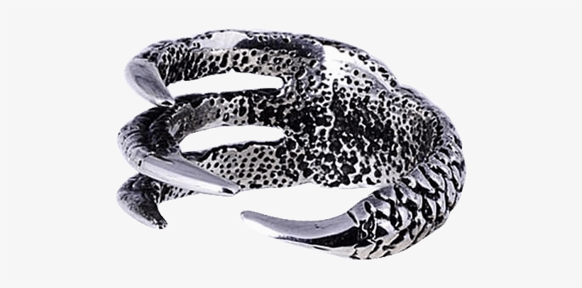 Dragon Claw Mens Skull Biker Ring Silver Rear Tone, transparent png download
