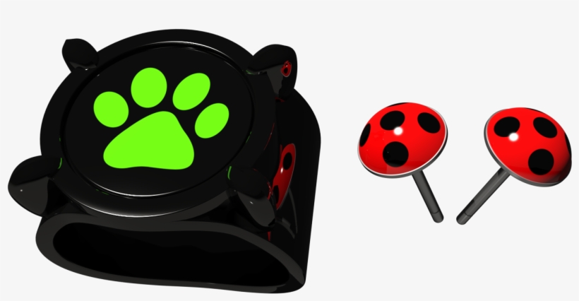 [ Img] - Miraculous Ladybug Earrings Png, transparent png download