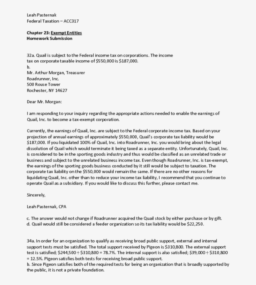 Leah Pasternakfederal Taxation Acc317chapter - Introduction To Computer Lesson Plan, transparent png download