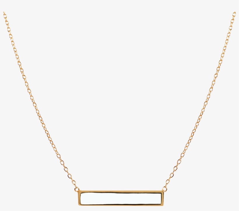 White Block Bar Necklace - Cross Necklace, transparent png download
