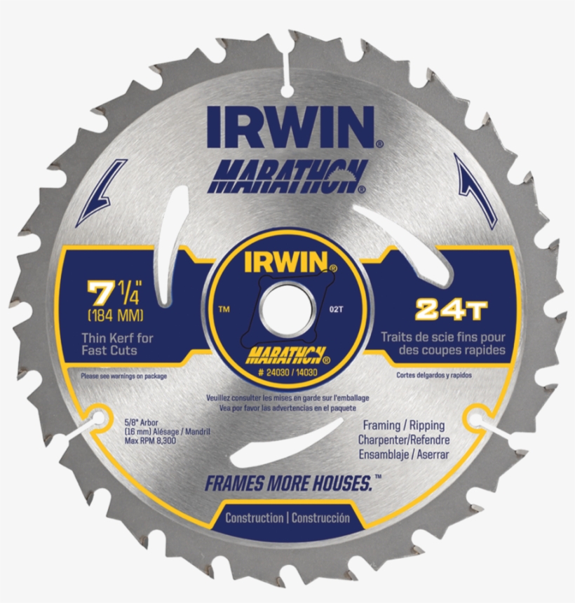Marathon Saw Blades - Irwin Industrial Tool Co 1873887 Marathon Circular, transparent png download