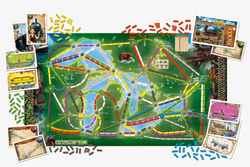 Great Lakes - Ticket To Ride Rails & Sails Board Game, transparent png download