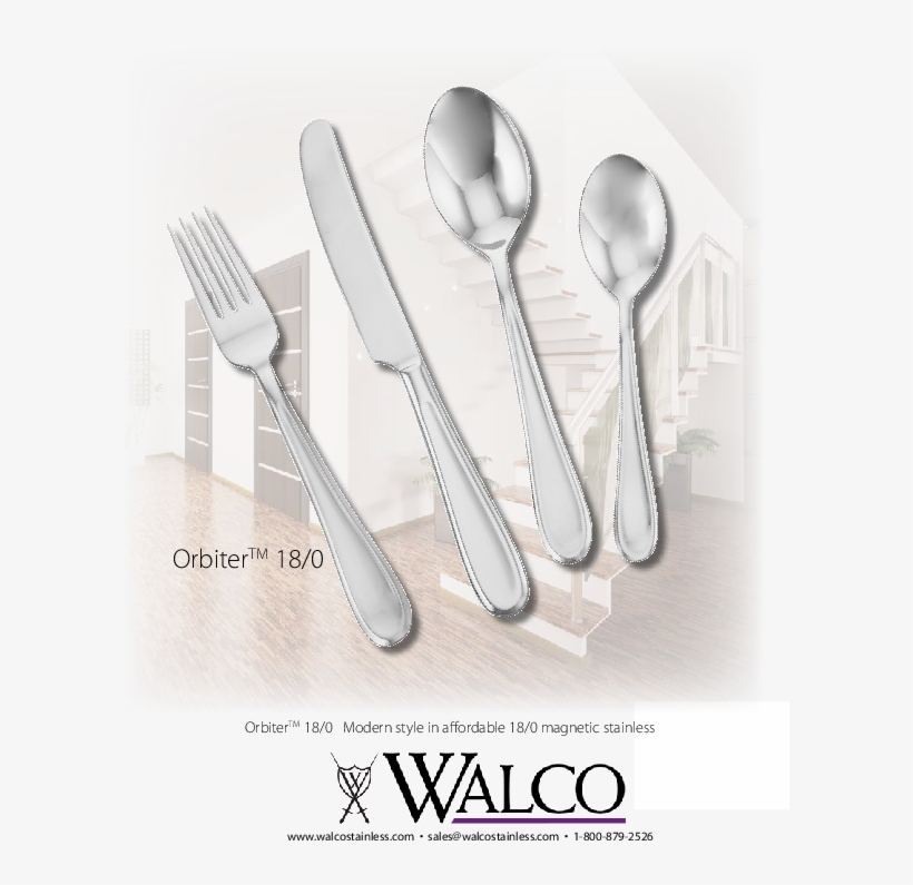 Download Spec Sheet - Walco S2505 7.63" Stainless Steel Frosted Vogue Dinner, transparent png download