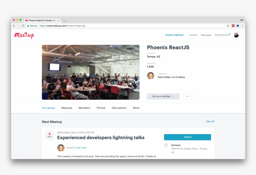 Phoenix Reactjs Meetup Page - Web Page, transparent png download