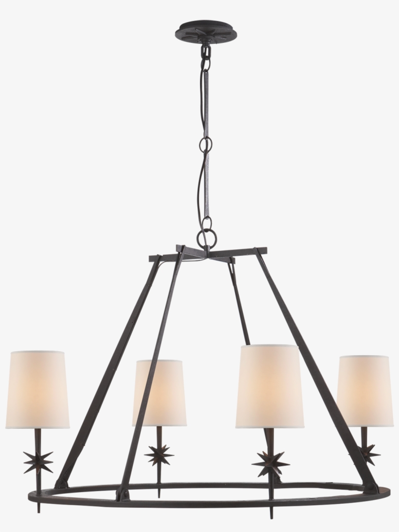 Etoile Round Chandelier In Gilded Iron With Natural - Etoile Chandelier - Black Rust - Visual Comfort &, transparent png download