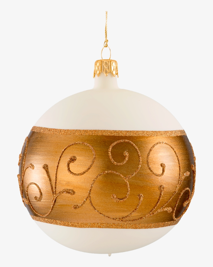 Christmas Bauble White, Matt With Copper Tape - Christmas Ornament, transparent png download