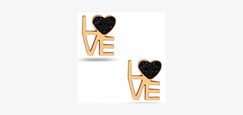 Love With Crystal Heart Stud - Heart, transparent png download