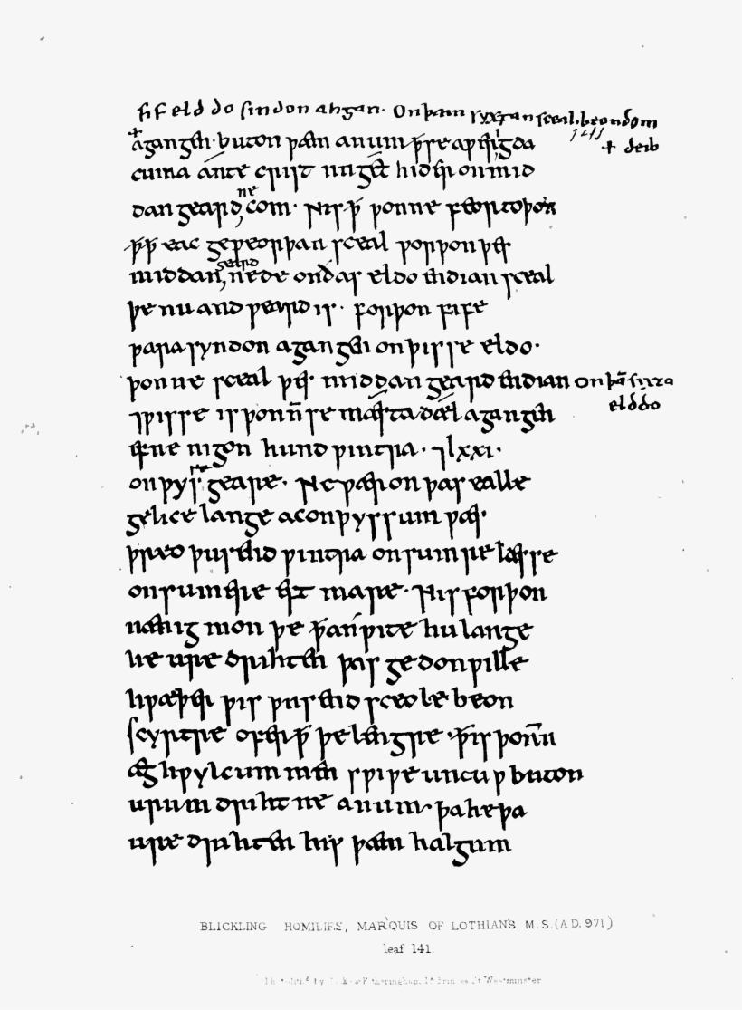Blickling Homilies Leaf 141 - Document, transparent png download