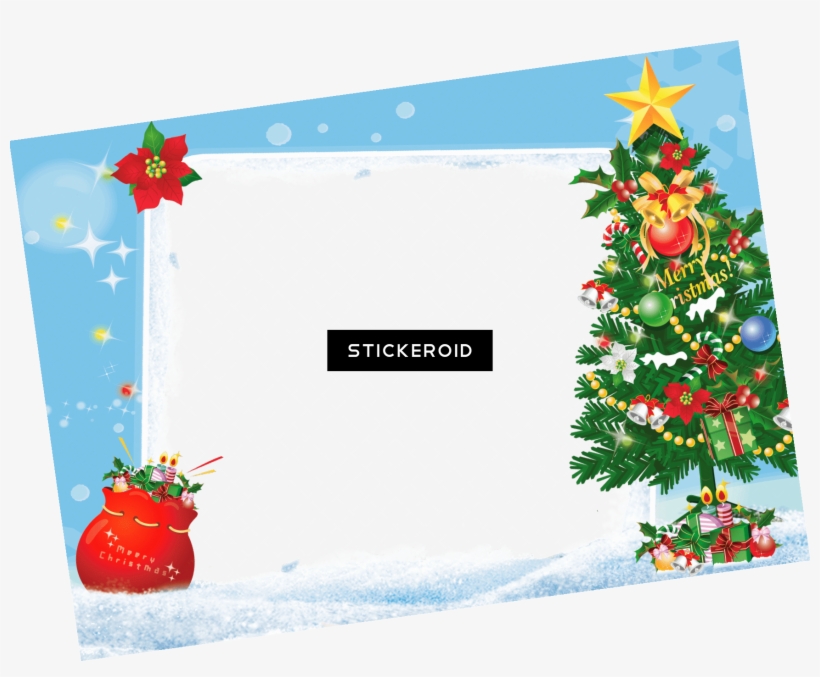 Merry Christmas Frame Tree Gifts - Transparent Merry Christmas Borders, transparent png download