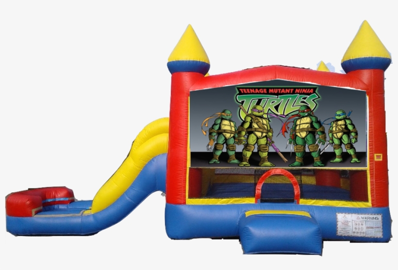 Water Slide Castle Combo Side Slide Cartoon Ninja Turtles - Water Slide, transparent png download