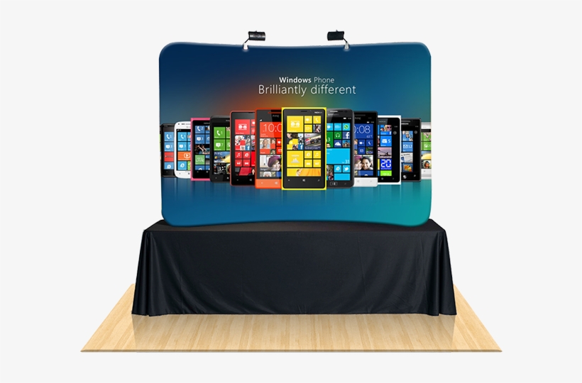 8ft Curved Table Top Tension Fabric Display - Windows Phone 8 En Acción, transparent png download