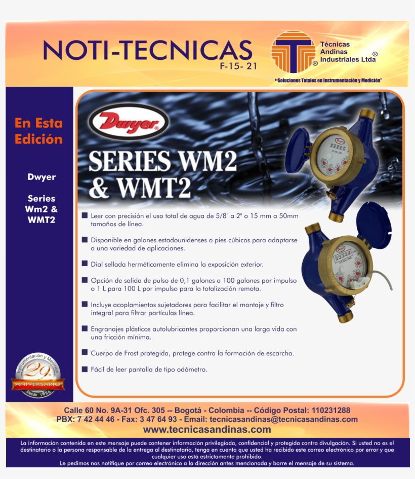 Noti Tecnicas 82 - Dwyer Wmt2-a-c-01 - Series Wmt2 5/8" X 1/2" Brass Multi-jet, transparent png download
