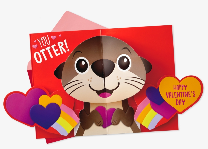 Otter Hug Funny Pop Up Valentine's Day - Valentine's Day, transparent png download