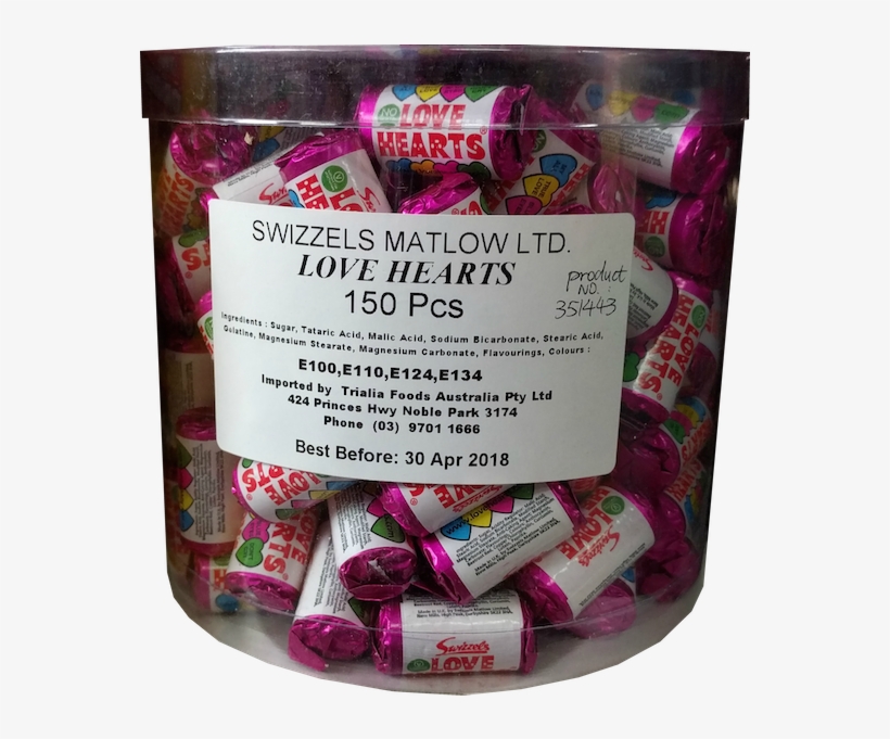 Swizzels Matlow Love Hearts 150 Pcs Fun Size, transparent png download