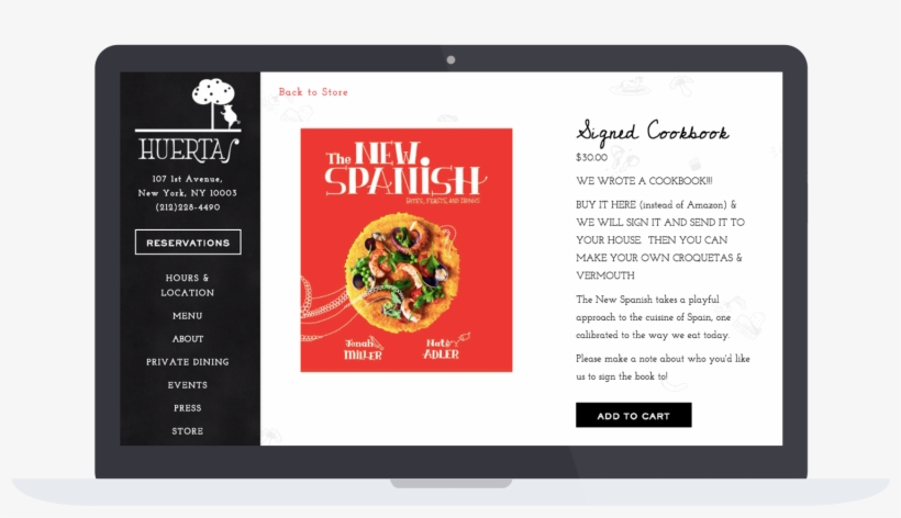 Huertas Website Selling Their Cookbook - Huertas, transparent png download