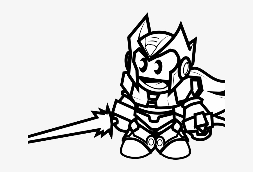 Megaman Clipart Zero - Videojuegos En Blanco Y Negro, transparent png download