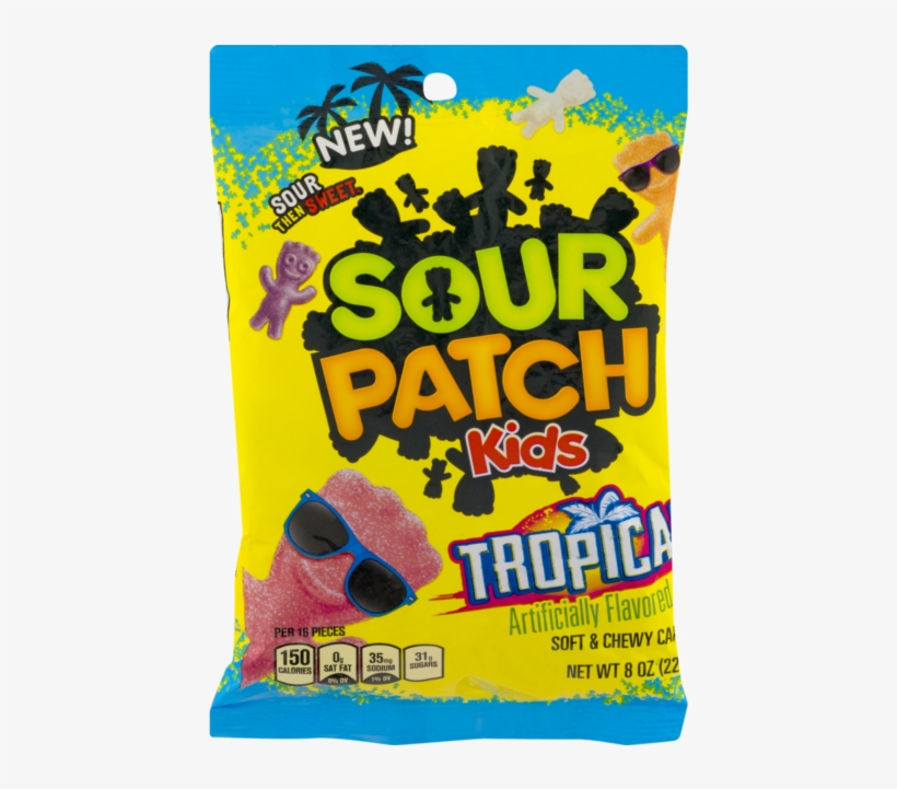 Sour Patch Kids, Tropical Soft And Chewy Candy, 8 Oz - Tropical Sour Patch Flavors, transparent png download