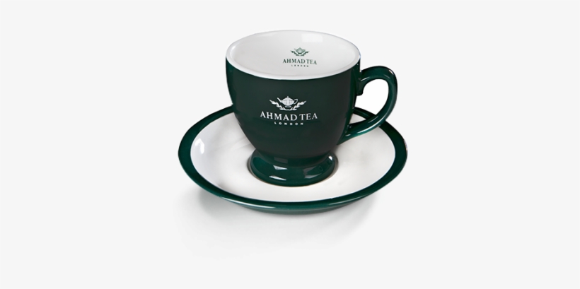 Classic Green Teacup & Saucer - Ahmad Tea Cup Png, transparent png download