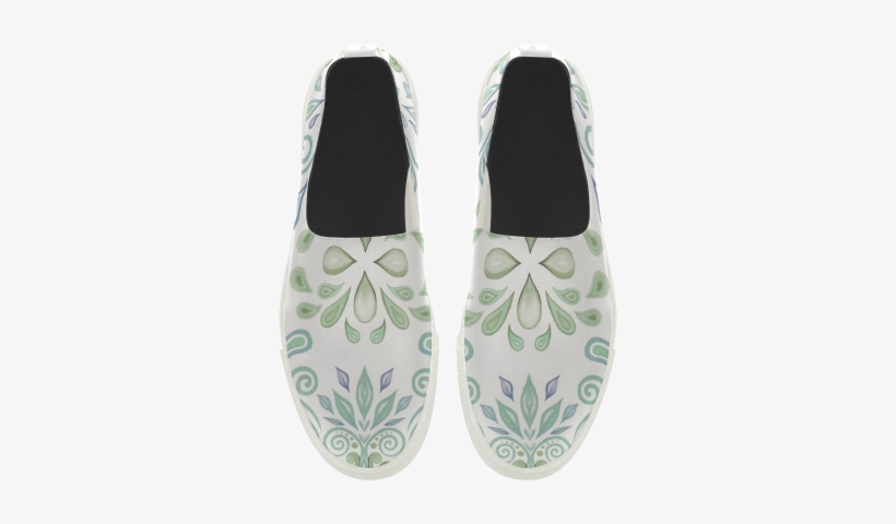 Blue And Green Watercolor Design Apus Slip-on Microfiber - Ballet Flat, transparent png download
