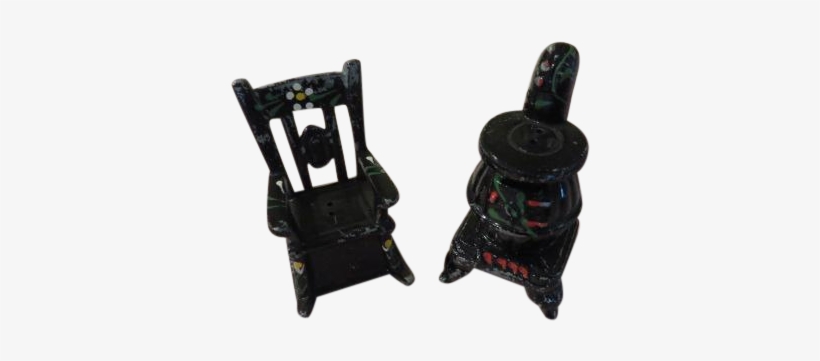 Old Rocking Chair And Pot Belly Stove Cast Metal Salt - Tool Belts, transparent png download