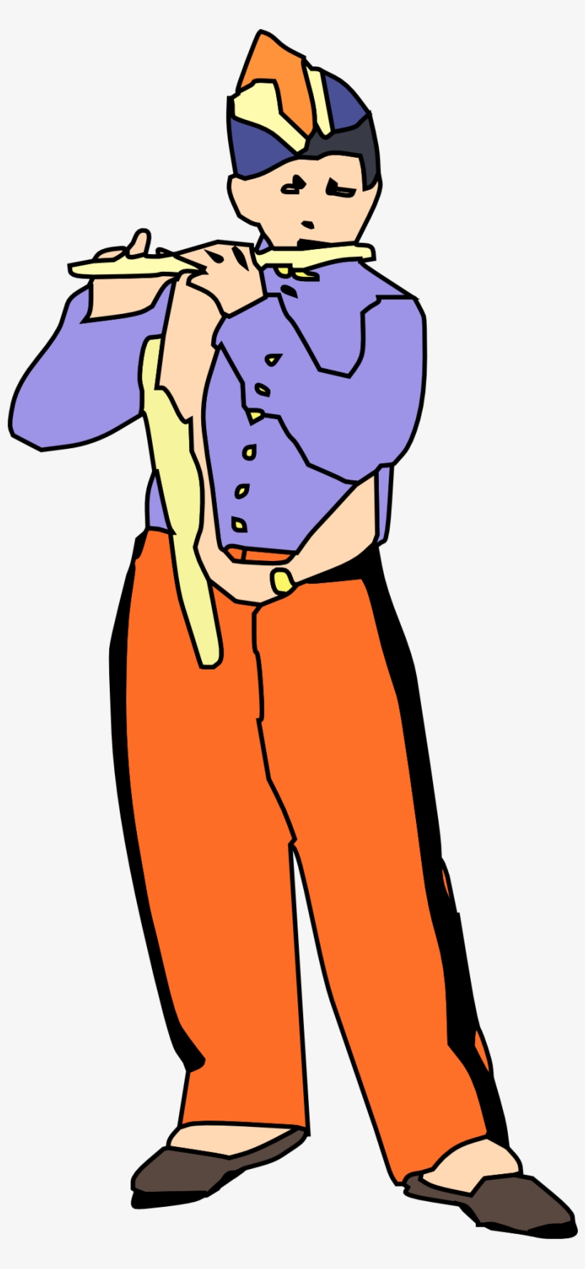 Kid Playing Flute Svg Clip Arts 282 X 599 Px, transparent png download