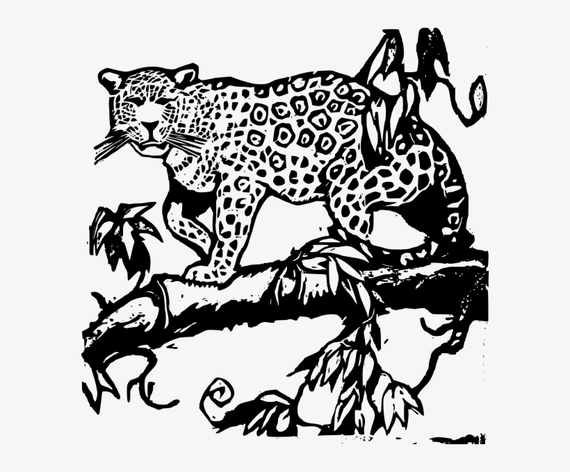 Jaguar Wood Cut Clipart Png, transparent png download