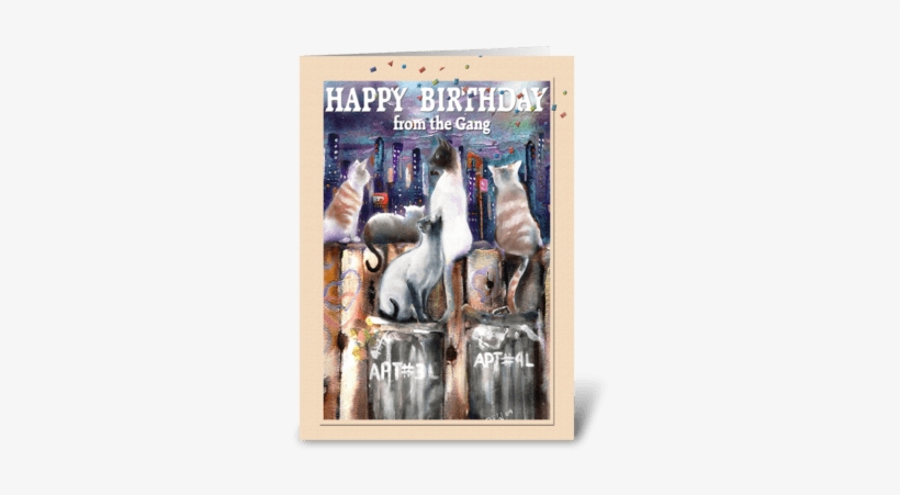 Cool Cats, Birthday Art Greeting Card - Canvas, transparent png download