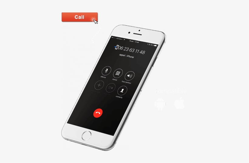 Call In 1 Click Using Callbridge - Iphone, transparent png download