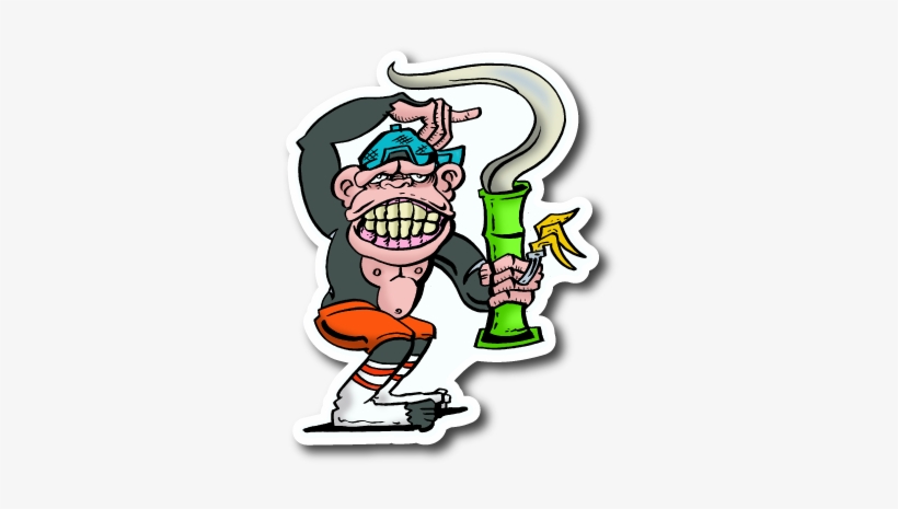Ape Smoking Sticker Vinyl Stickers Marijuana Clear - Sticker, transparent png download