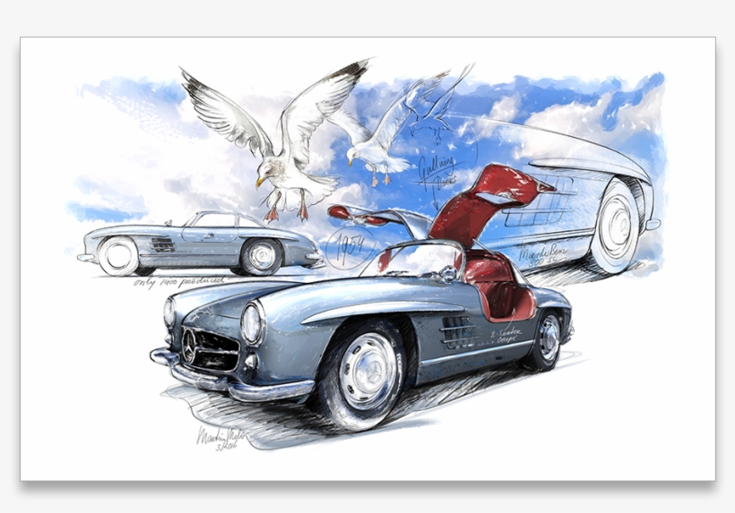 Mercedes Gullwing - Mercedes-benz 300sl, transparent png download