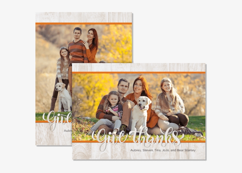 Give Thanks - Price - $13 - 90 Per Order Of 10 Cards - Custom Green Peaceful Collage Photo Card, transparent png download