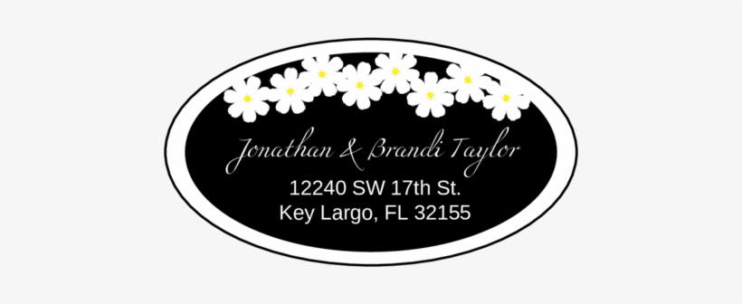 Black Oval Wedding Address Label Pre-designed Label - Wedding, transparent png download