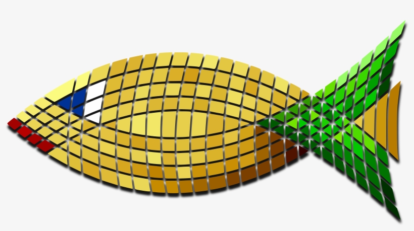 Goldfish Clipart Fish Tail - Pez En Mosaico, transparent png download