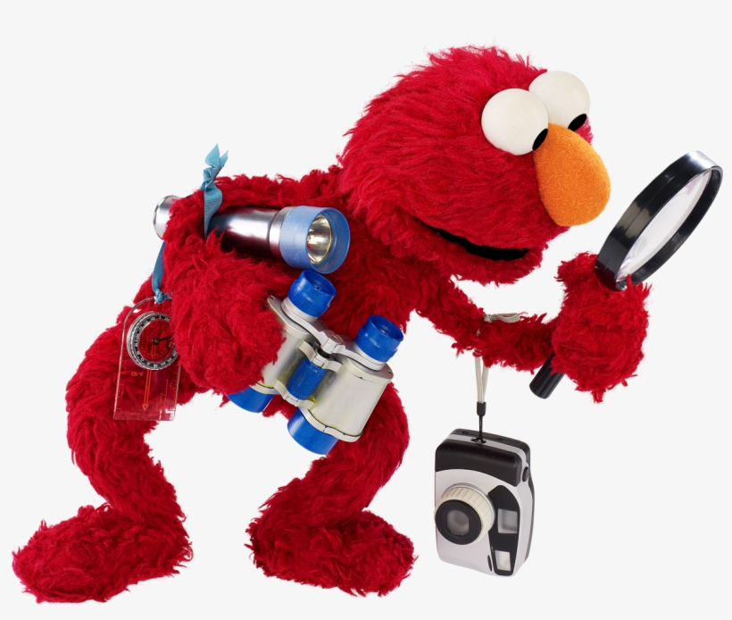 Elmo Investigating Sesame Workshop - Elmo With Magnifying Glass, transparent png download