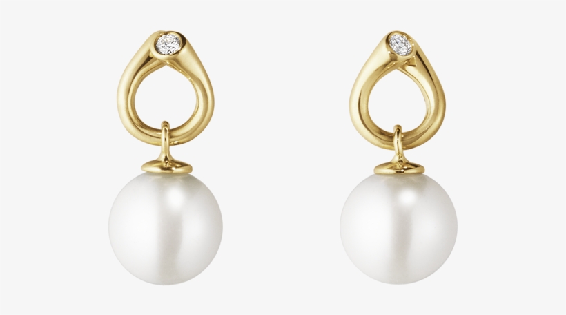Georg Jensen Magic 18ct Yellow Gold Diamond Pearl Earrings - Georg Jensen 18kt Yellow Gold Magic Earrings, transparent png download