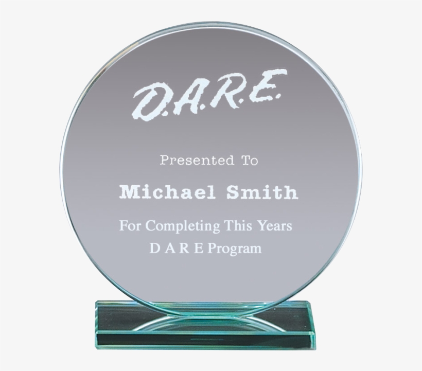 Circle Glass Award - Custom Premium Jade Glass Circle Award Mounted On Glass, transparent png download