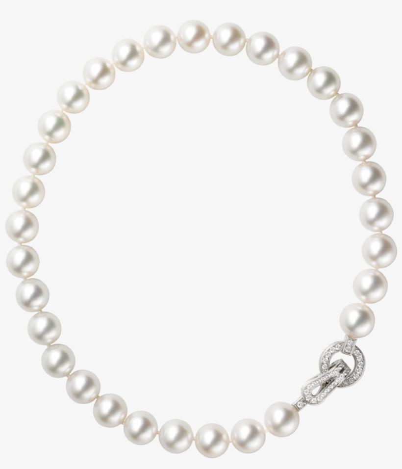 Agrafe Necklacewhite Gold, Pearls, Diamonds - Collar Perlas Cartier, transparent png download