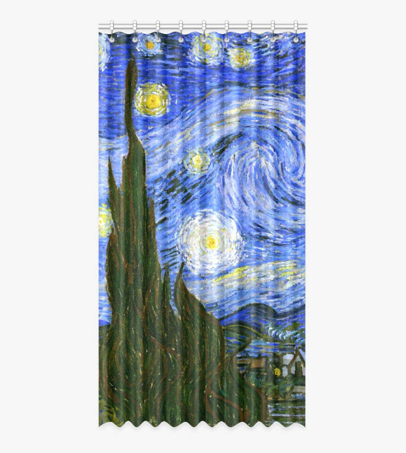 Van Gogh Starry Night Tree Window Curtain 50" X 96" - The Starry Night, transparent png download