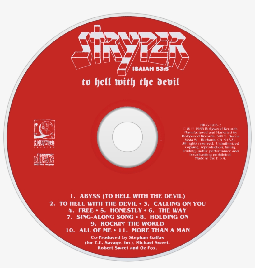 Stryper To Hell With The Devil Cd Disc Image - Soldiers Under Command Isaiah 53:5 - Stryper [audio, transparent png download