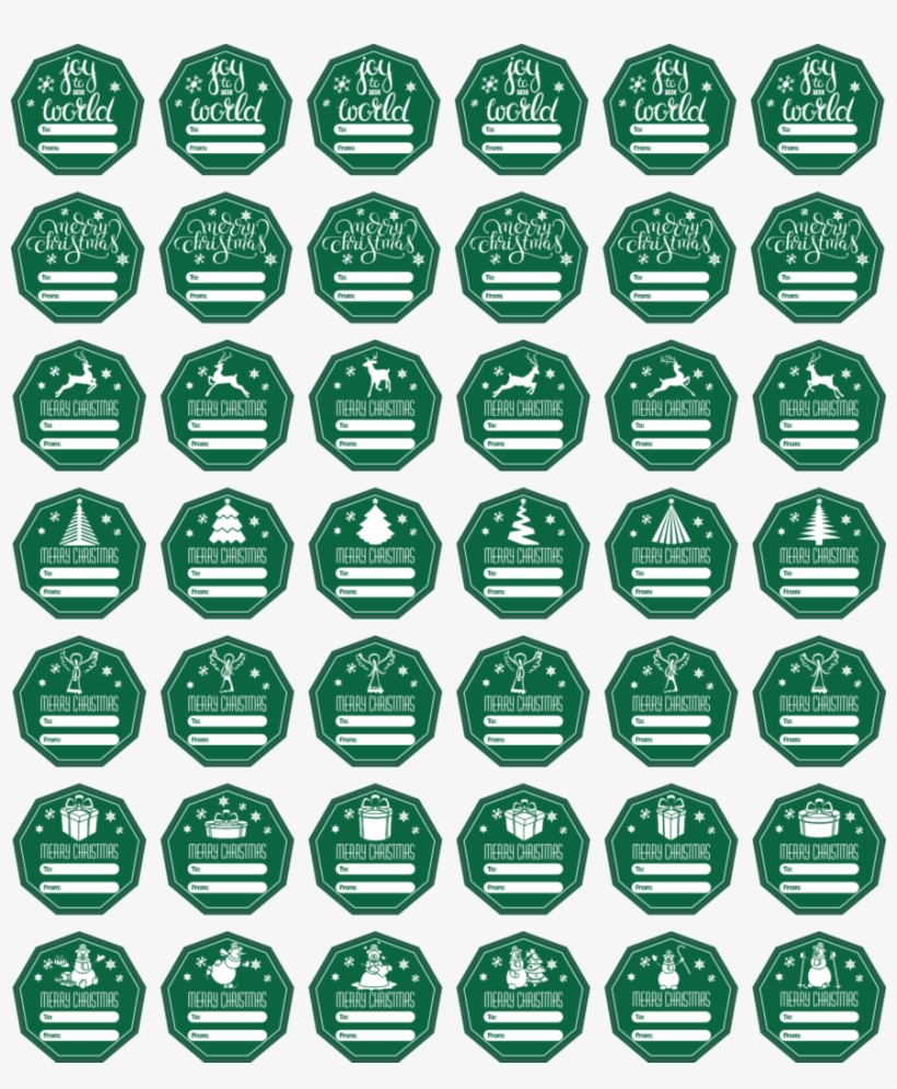 42 Stickers Christmas Set Green - Vector Graphics, transparent png download