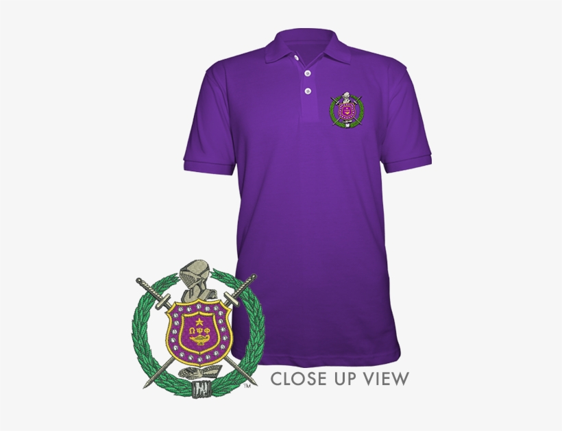 Omega Psi Phi Embroidered Fraternity Crest Polo, transparent png download
