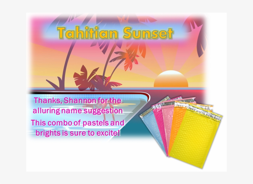 Tahitian Sunset Mixed Color Bubble Mailers Banner, transparent png download